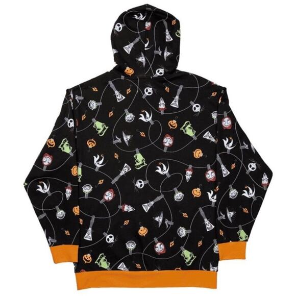 Loungefly Nightmare Before Christmas Hoodie Medium NEW Unisex Sweatshirt Disney - Picture 7 of 13